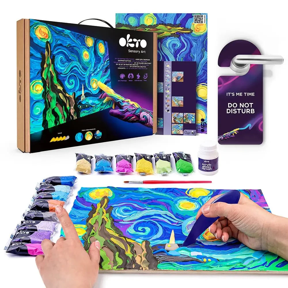 3D Pictures Famous Masterpieces DIY Starry Night – Air Dry Clay