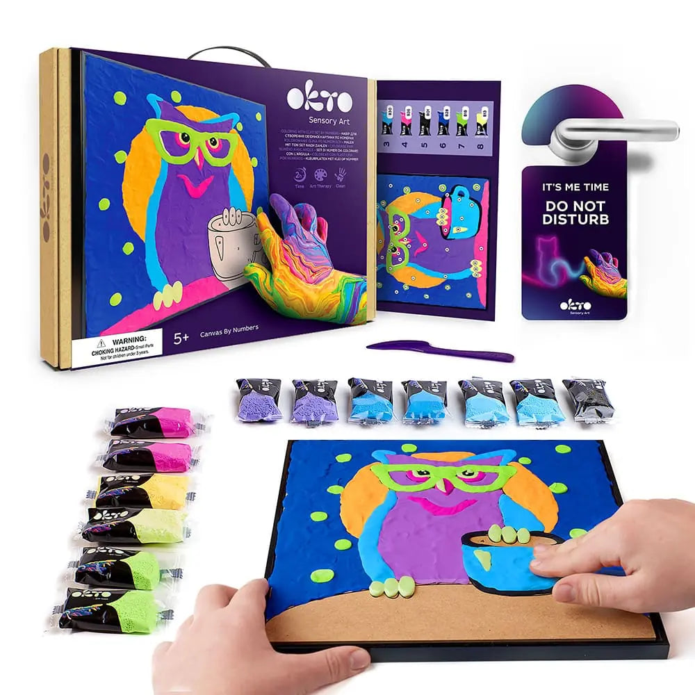 Juego de colorear con arcilla por números TM ОКТО BÚHO 11.8" x 11.8" pulgadas