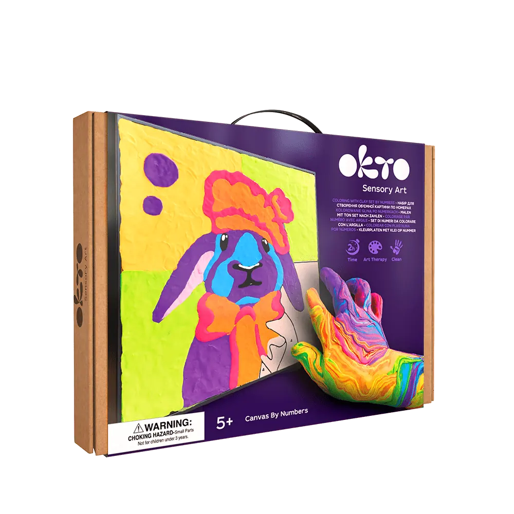 Coloring with clay set by numbers  ТМ ОКТО   BUNNY 11.8" x 11.8" inch