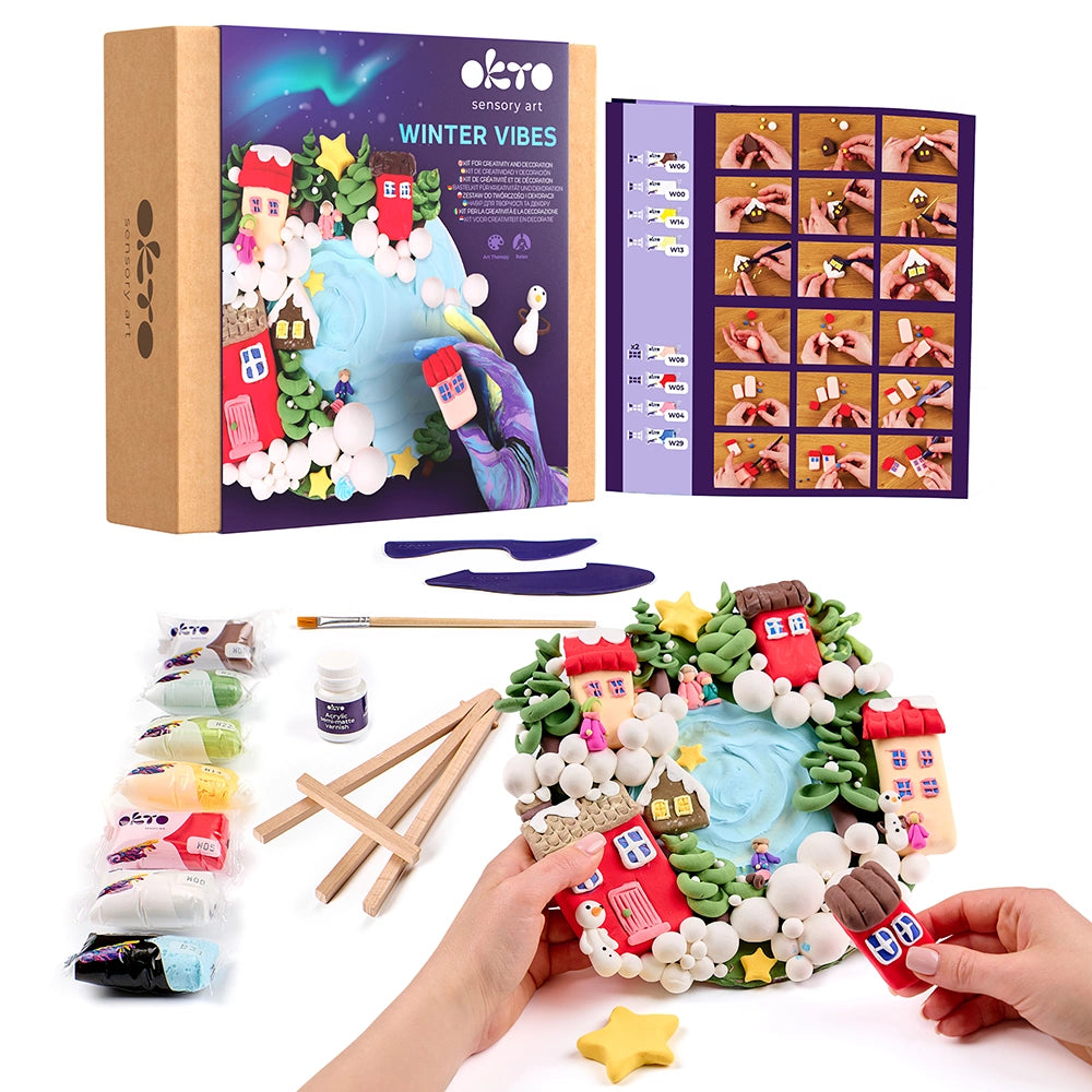 DIY 3D Creative Kit Winter Vibes – Air Dry Clay Art Set | OKTO