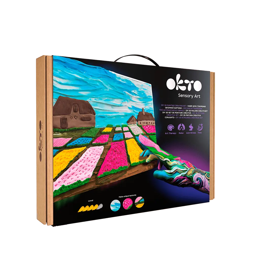 3D PICTURES Famous Masterpieces DIY 3D painting creative set ”Flower beds in Holland” 11.8" x 15.7" inch