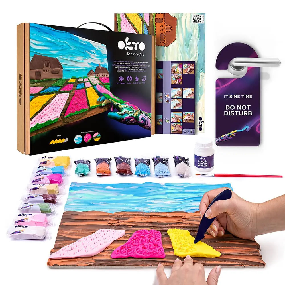 3D PICTURES Famous Masterpieces DIY 3D painting creative set ”Flower beds in Holland” 11.8" x 15.7" inch