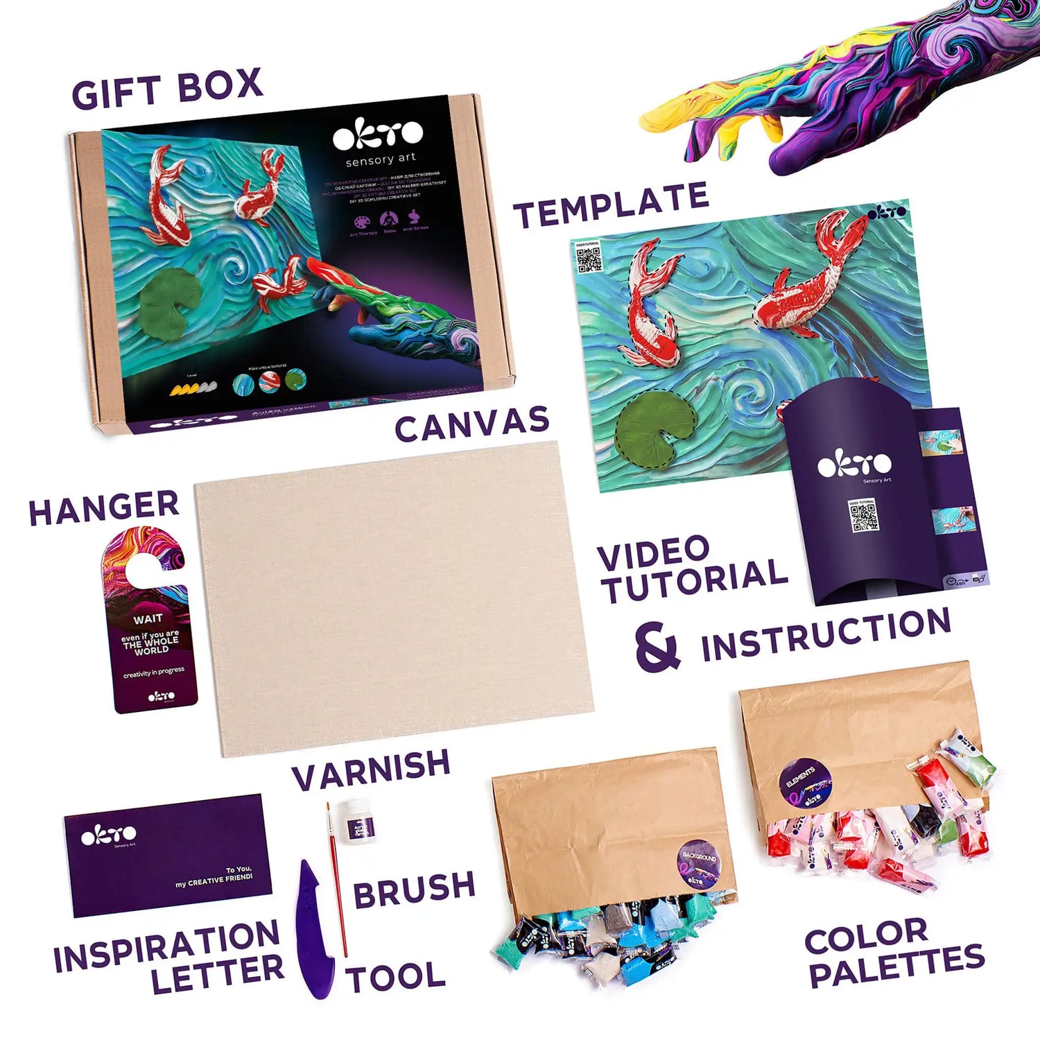 3D PICTURES Famous Masterpieces DIY set ”Koi Carps”