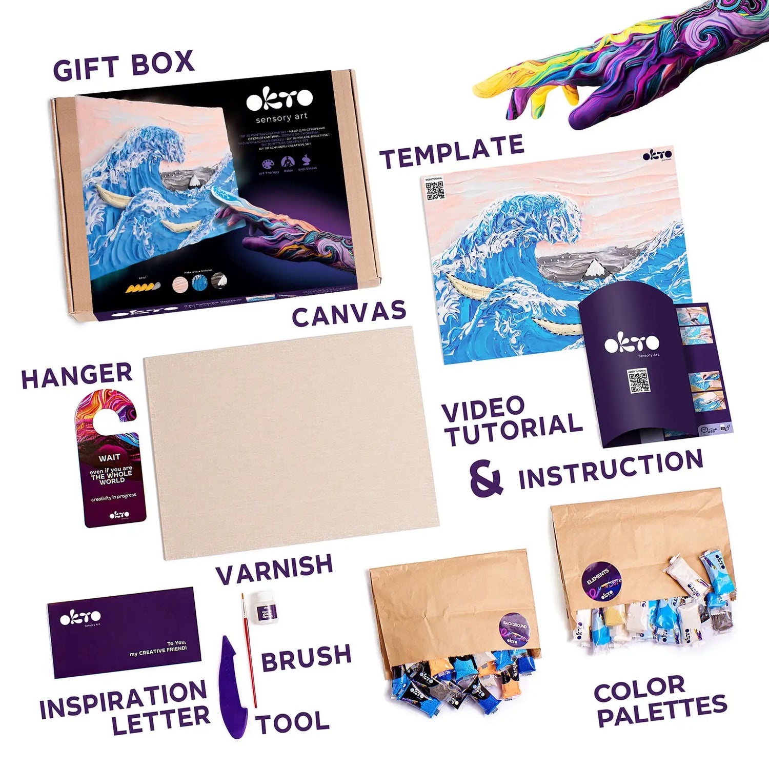3D PICTURES Famous Masterpieces DIY set ”Big wave in Kanawaga”