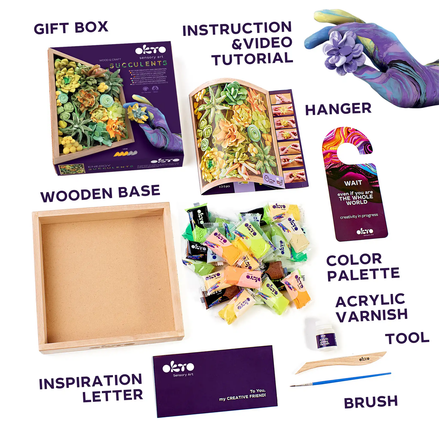 set Wood&Craft DIY "Succulents" ENERGY