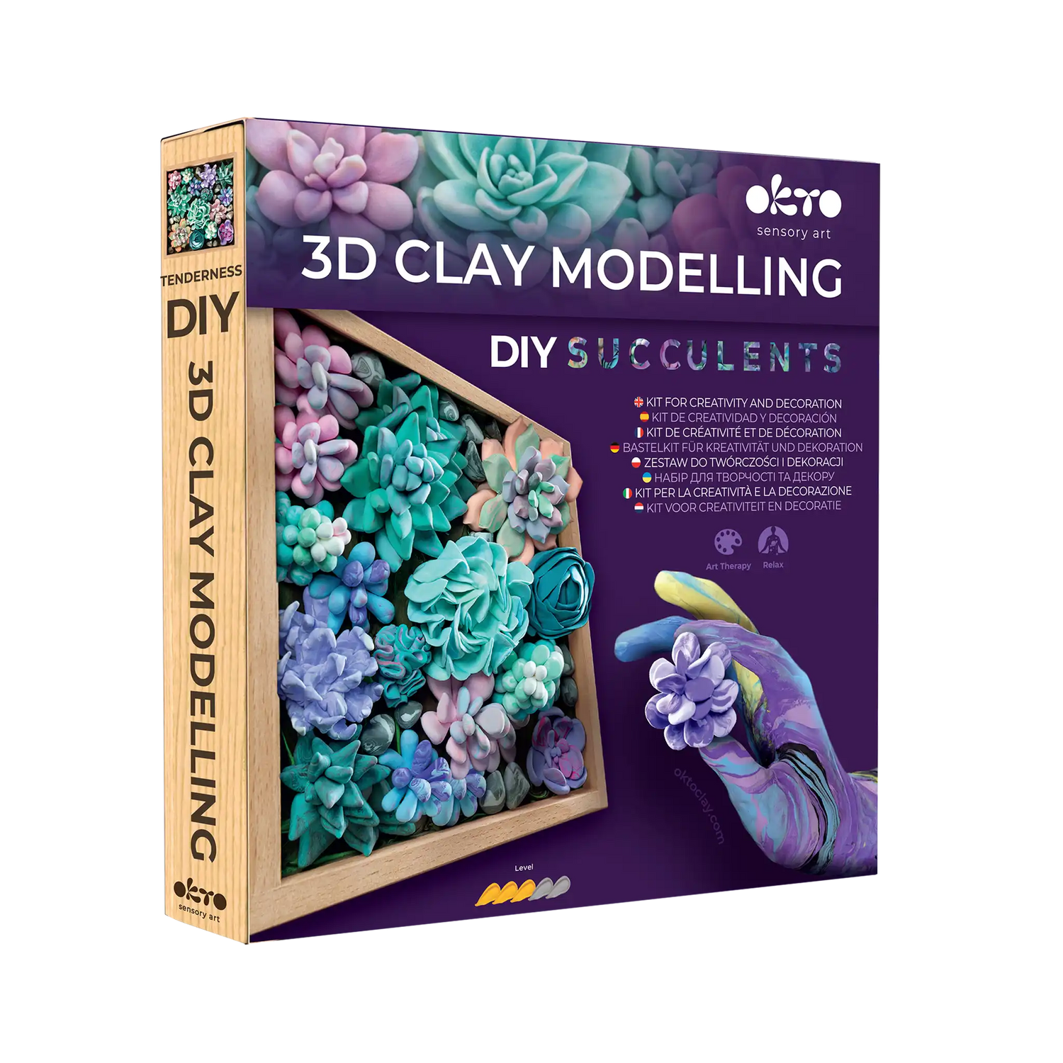 Air Clay Craft Kit Wood&Craft DIY "Succulents" TENDERNESS