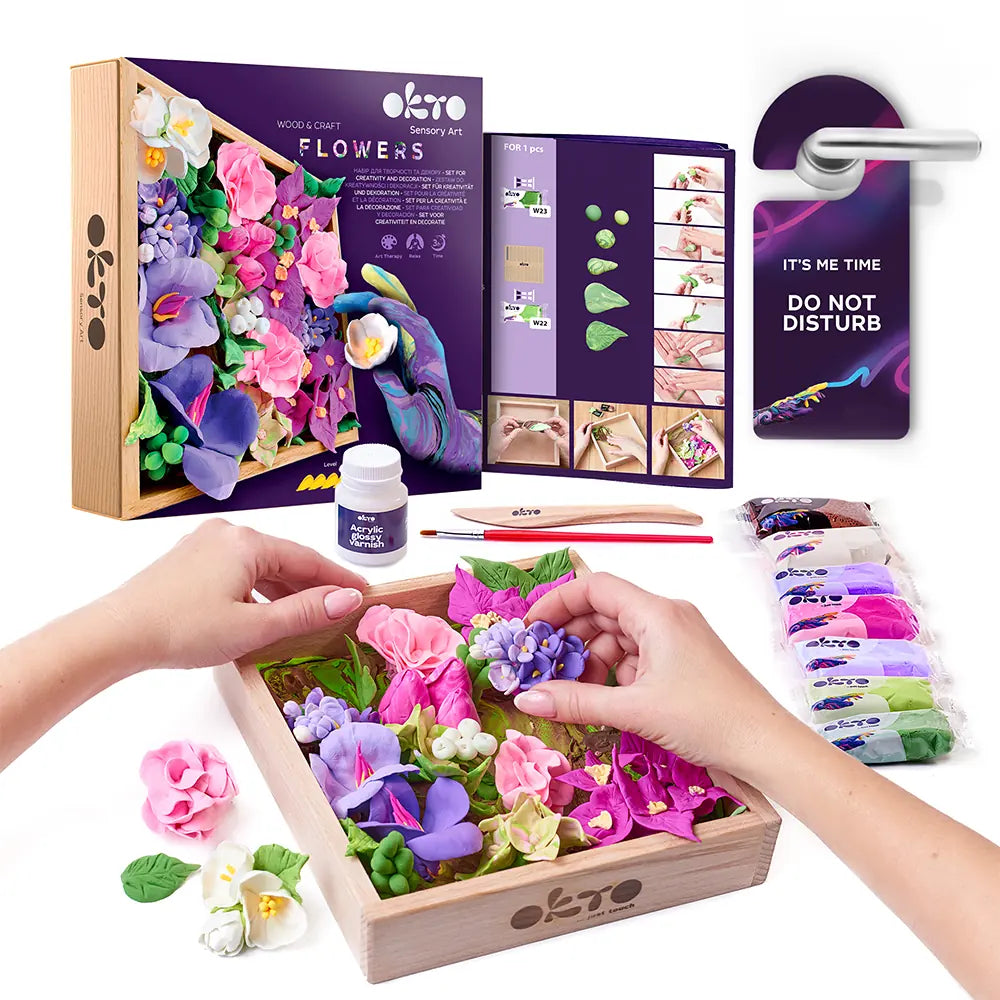 Set de flores de madera y manualidades DIY INSPIRACIÓN 8,3" x 8,3" pulgadas 
