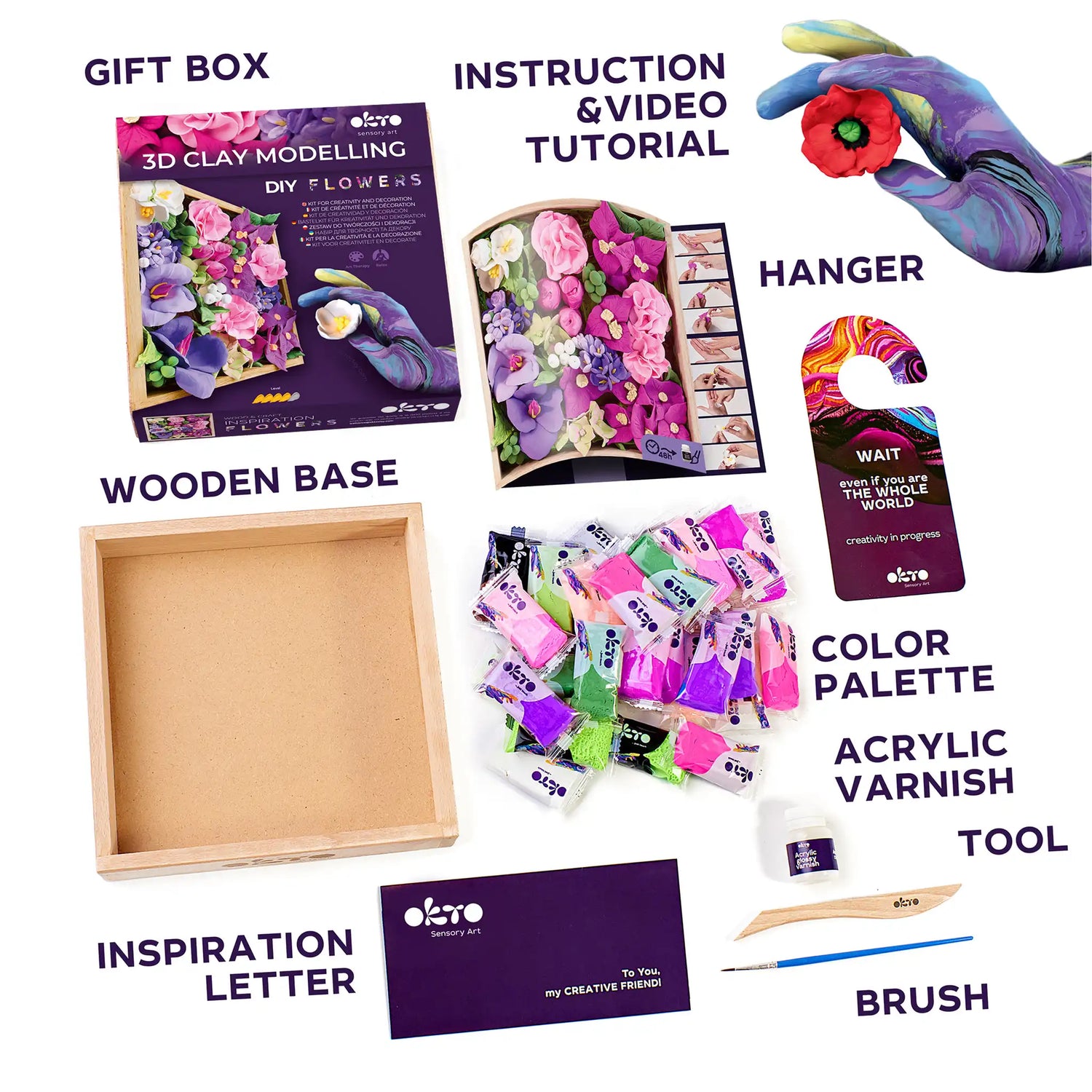 set Wood&Craft DIY "Flowers" INSPIRATION