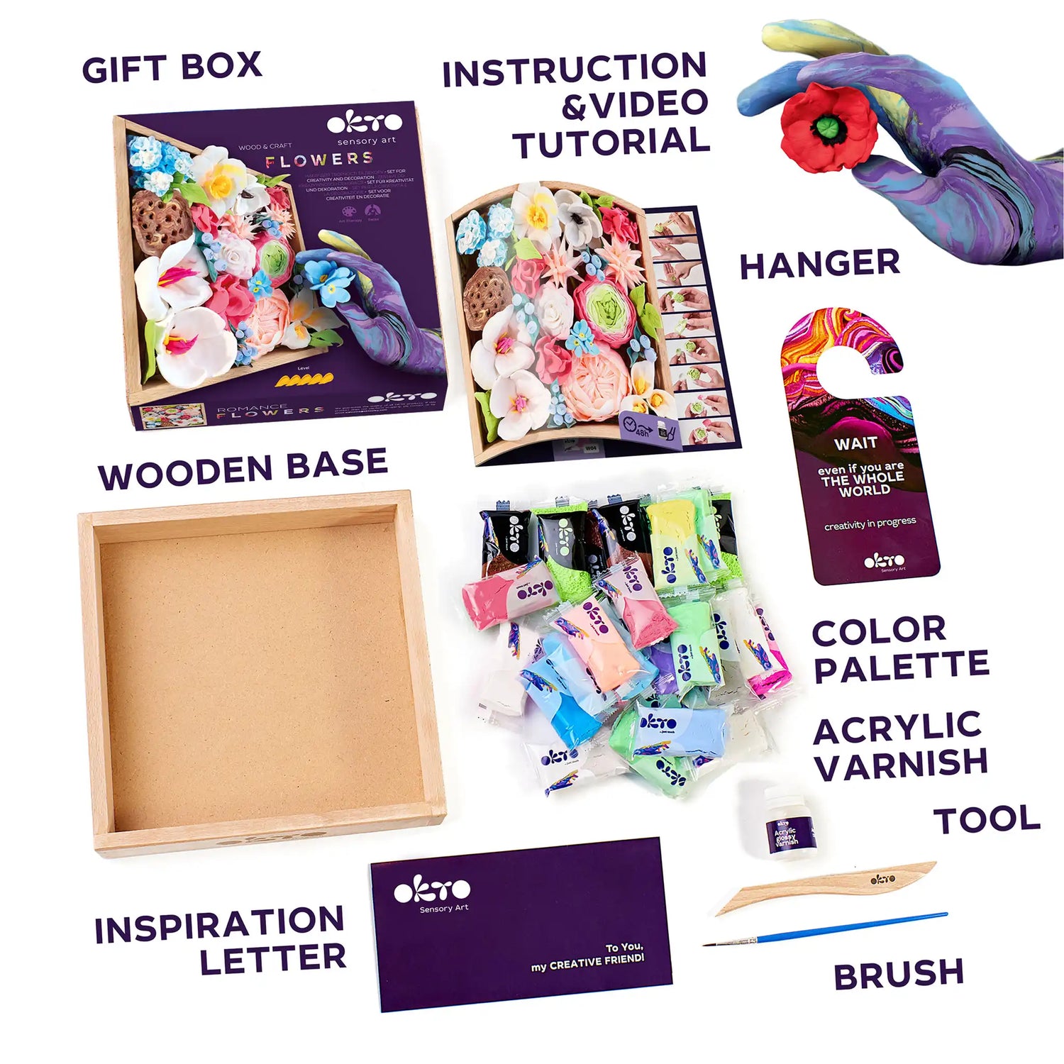 set Wood&Craft DIY "Flowers" ROMANCE