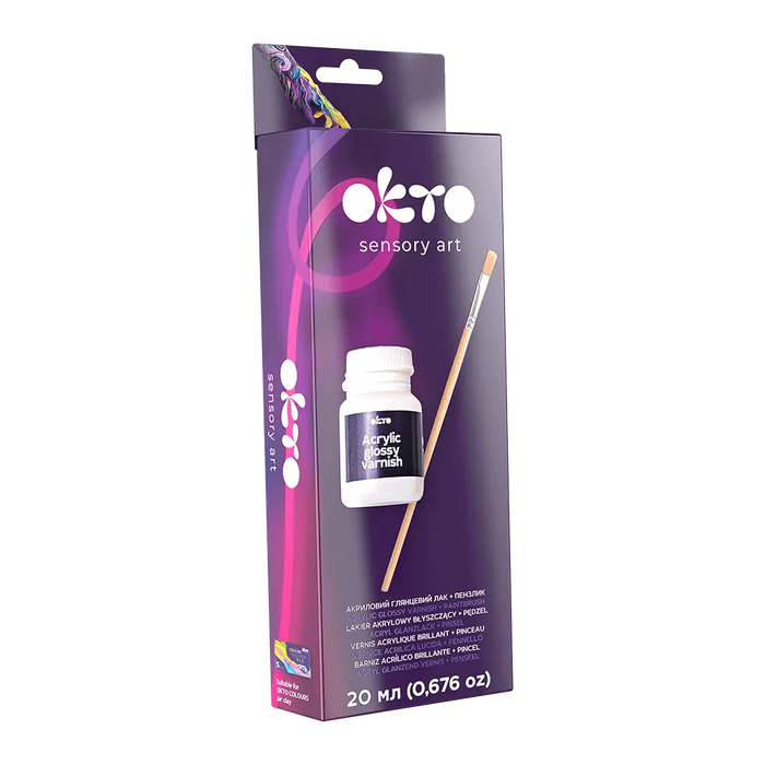 Acrylic GLOSSY arnish 20ml + paint brush