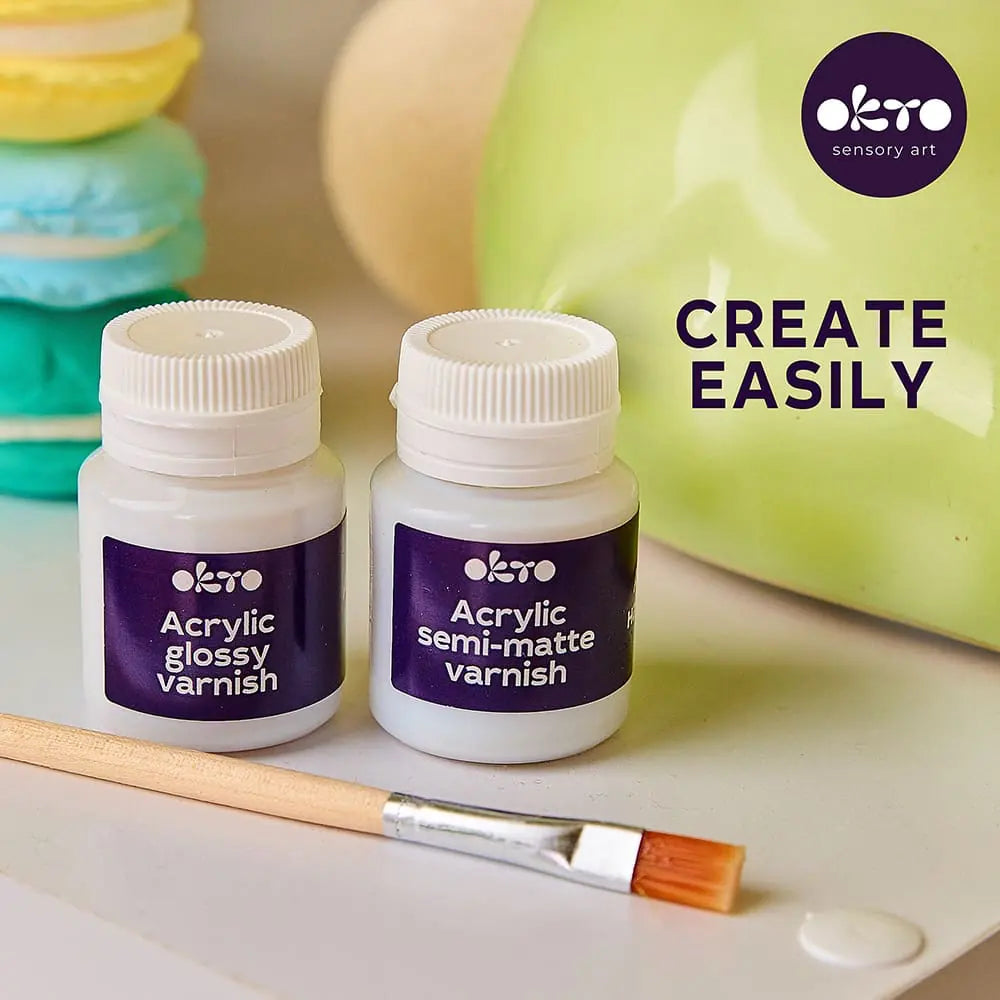 ART SUPPLIES Acrylic GLOSSY arnish 20ml + paint brush