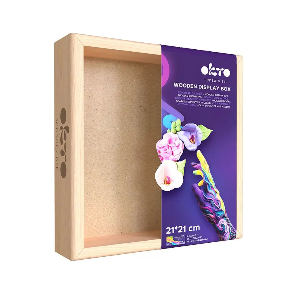 ART SUPPLIES Wooden display box 8.3" x 8.3" inch