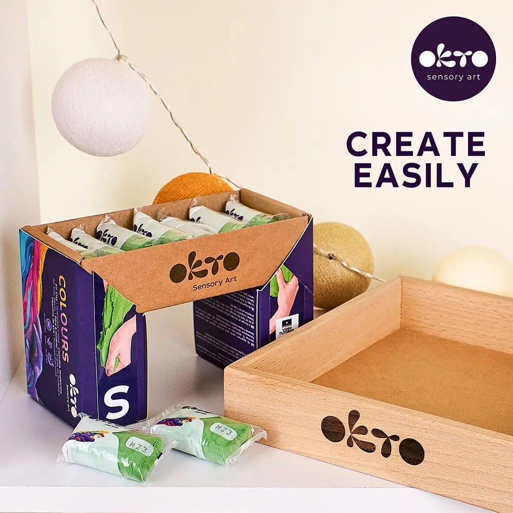 ART SUPPLIES Wooden display box 8.3" x 8.3" inch