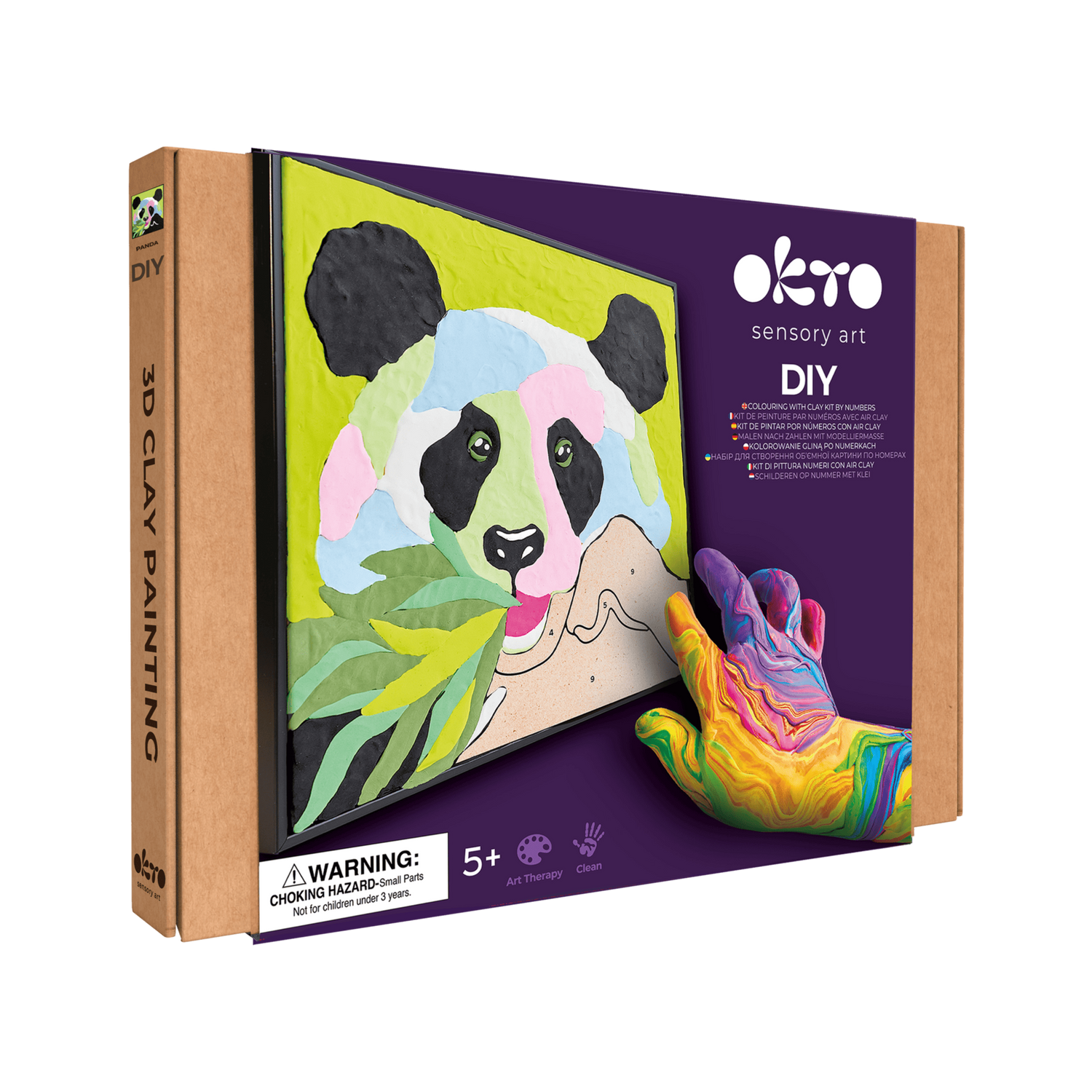 Coloring with clay set by numbers PANDA