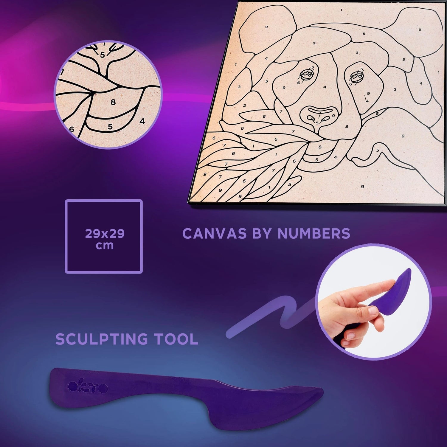 Coloring with clay set by numbers PANDA