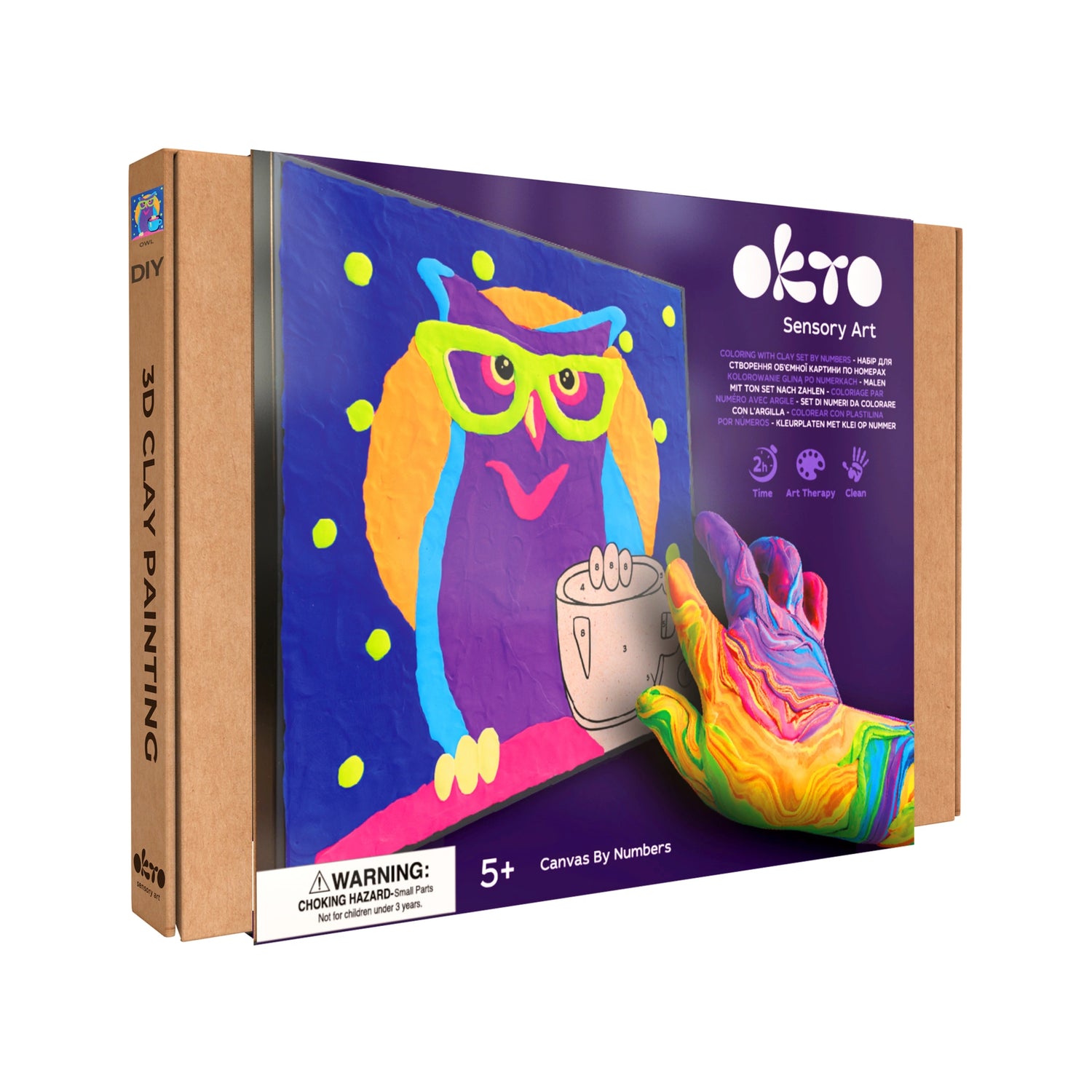 Coloring with clay set by numbers OWL
