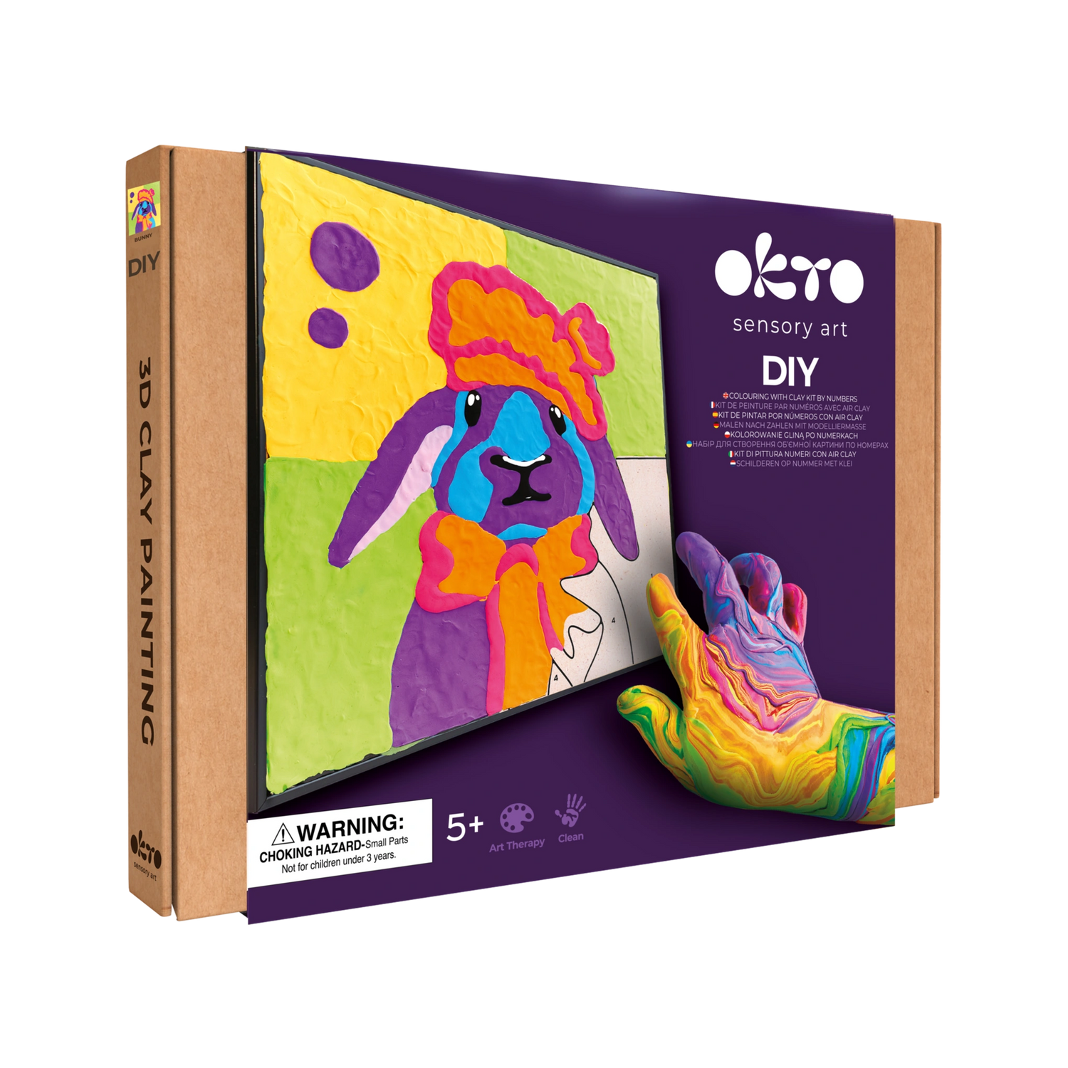 Coloring with clay set by numbers BUNNY