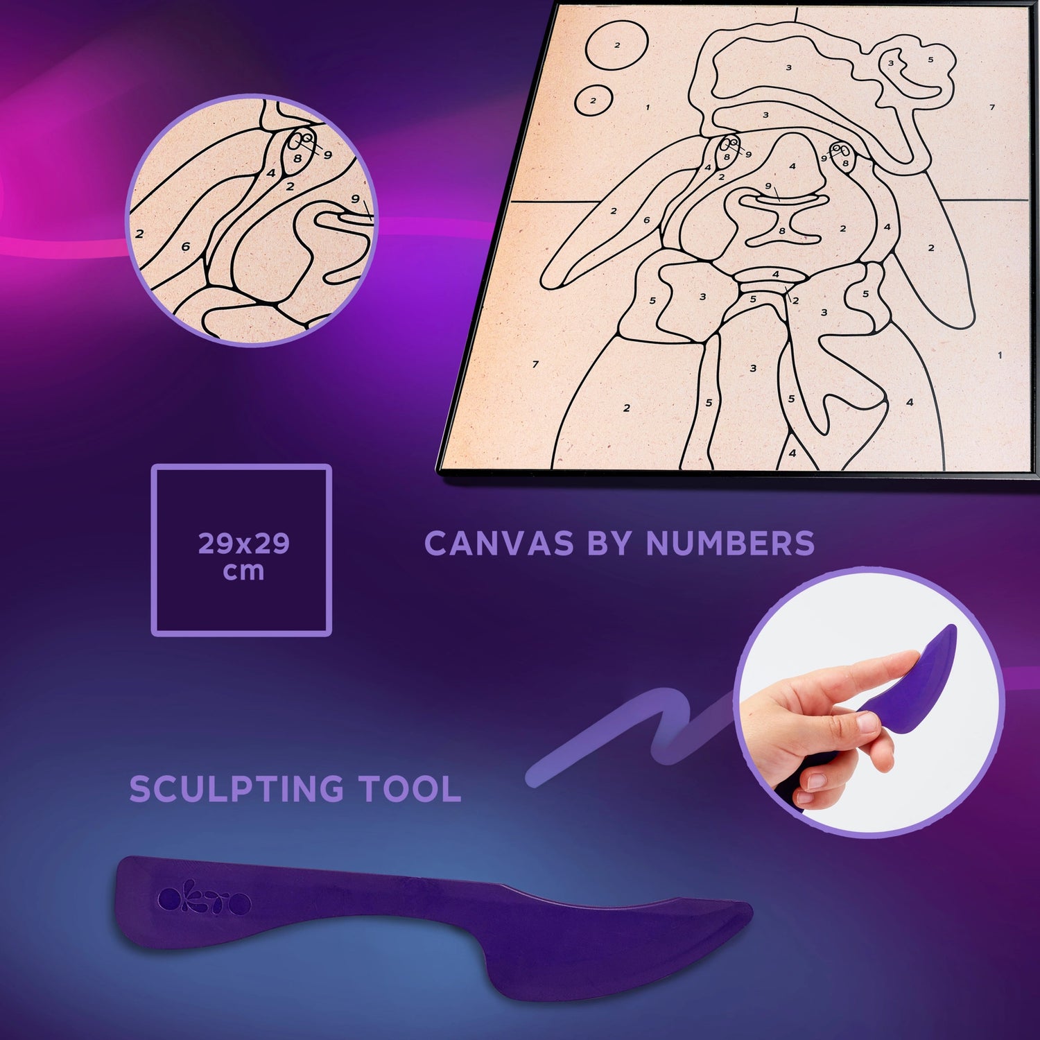 Coloring with clay set by numbers BUNNY