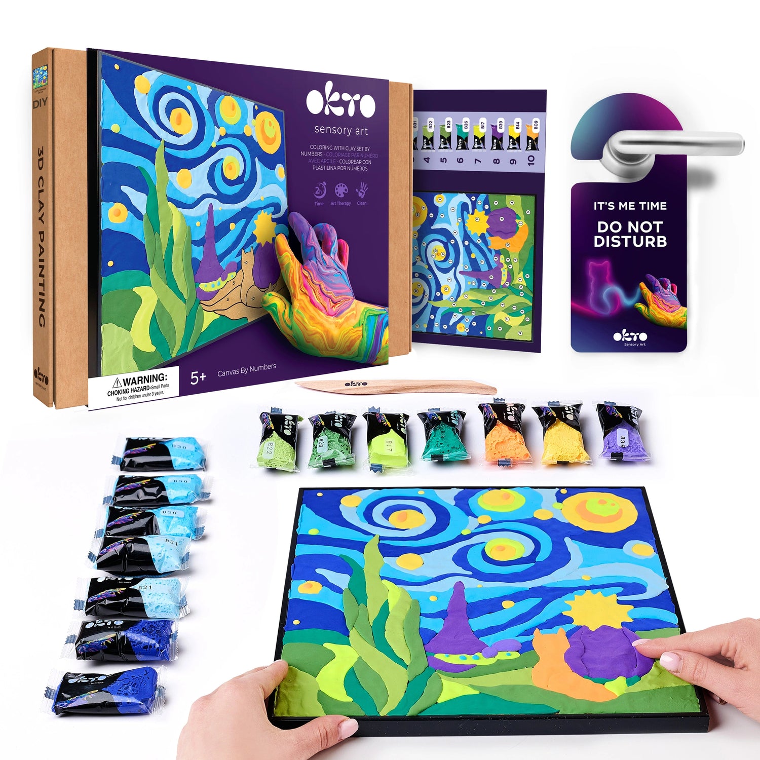 Coloring with clay set by numbers Little prince night