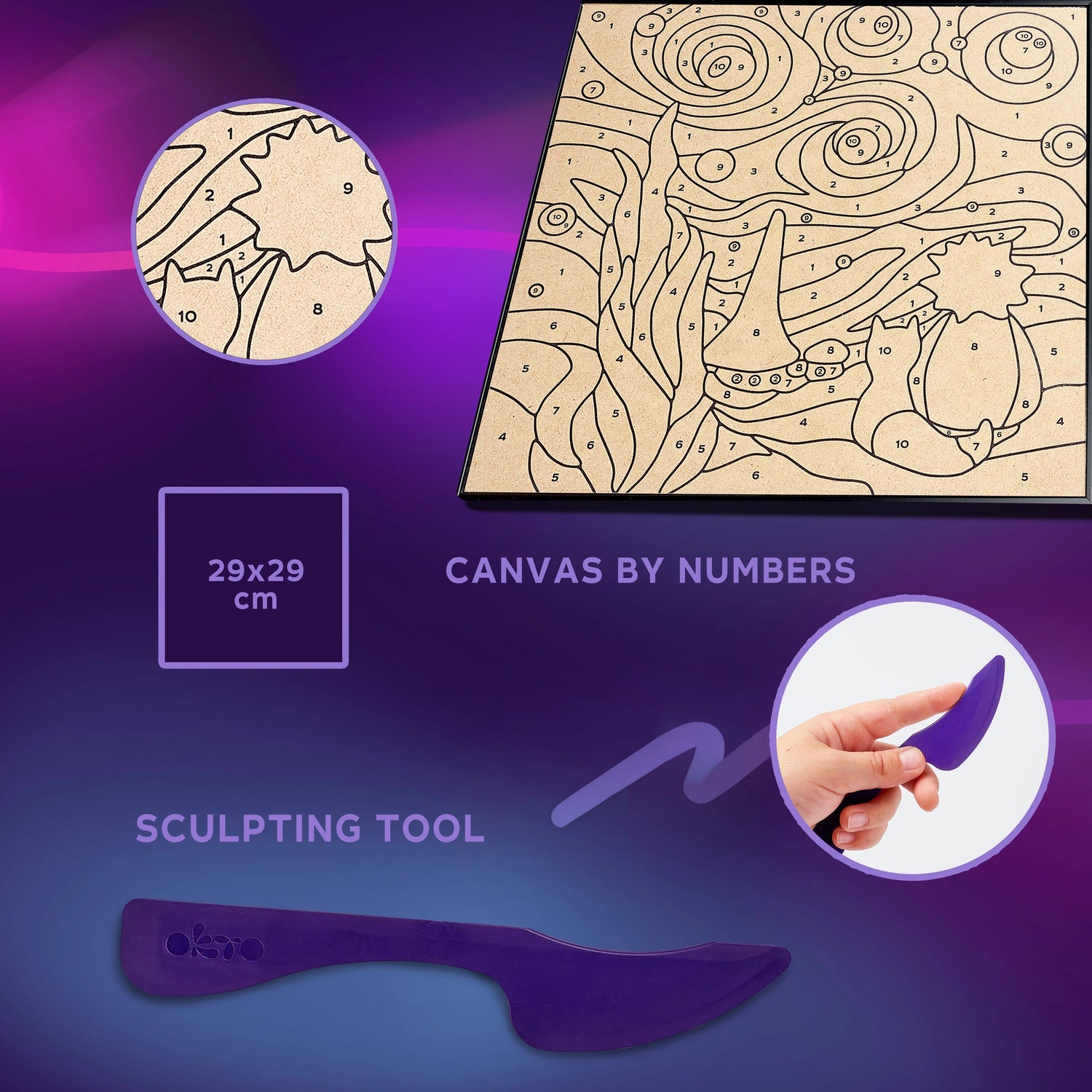 Coloring with clay set by numbers Little prince night