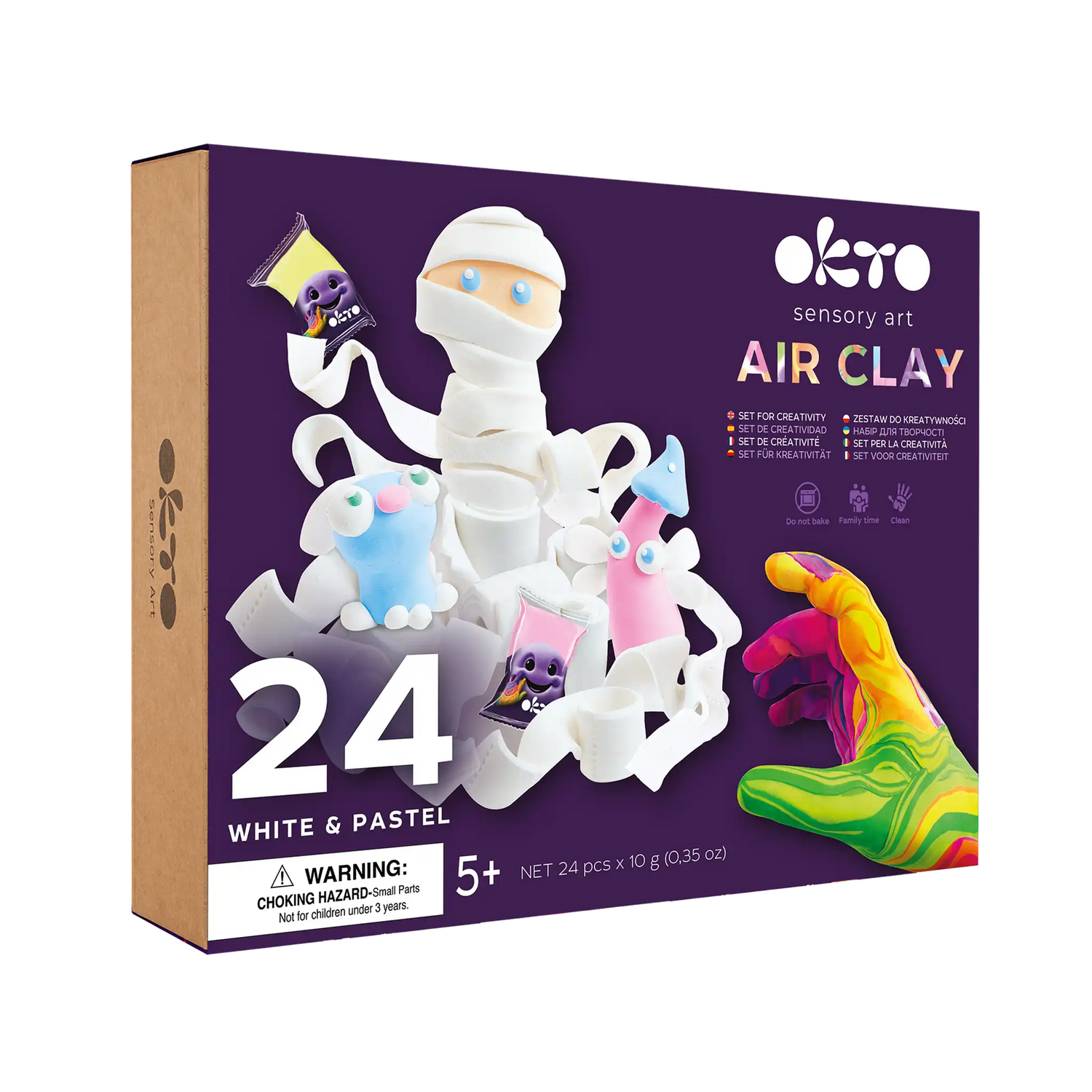 Set with air clay KIDS LINE 24 White & pastel