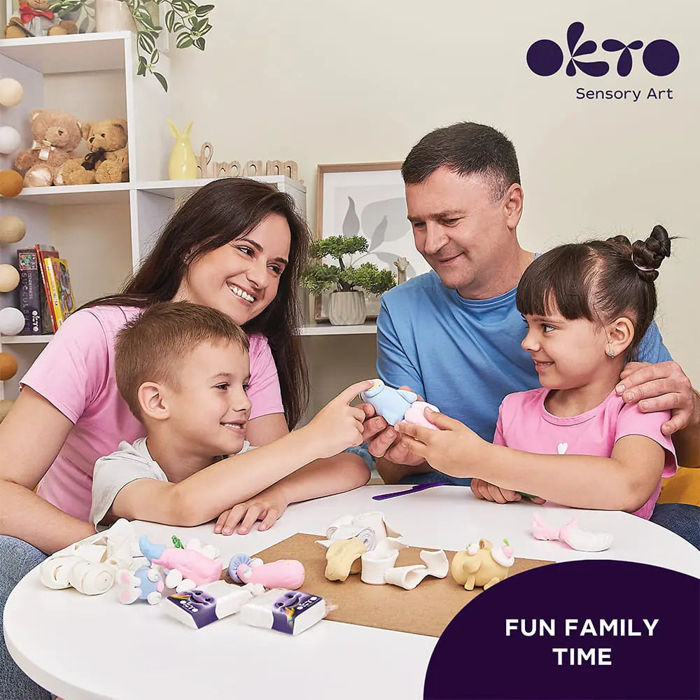 Set with air clay KIDS LINE 24 White & pastel