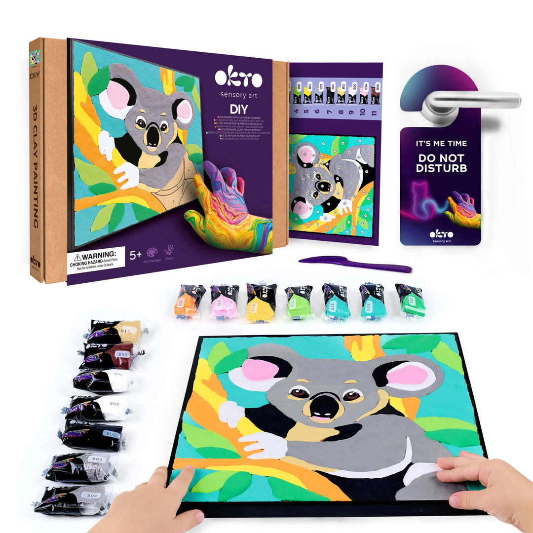 Coloring with clay set by numbers KOALA