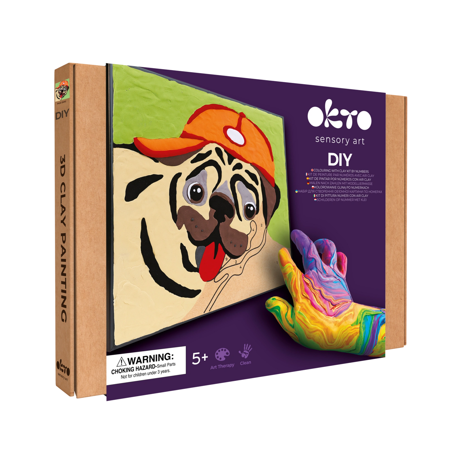 Coloring with clay set by numbers PUG DOG