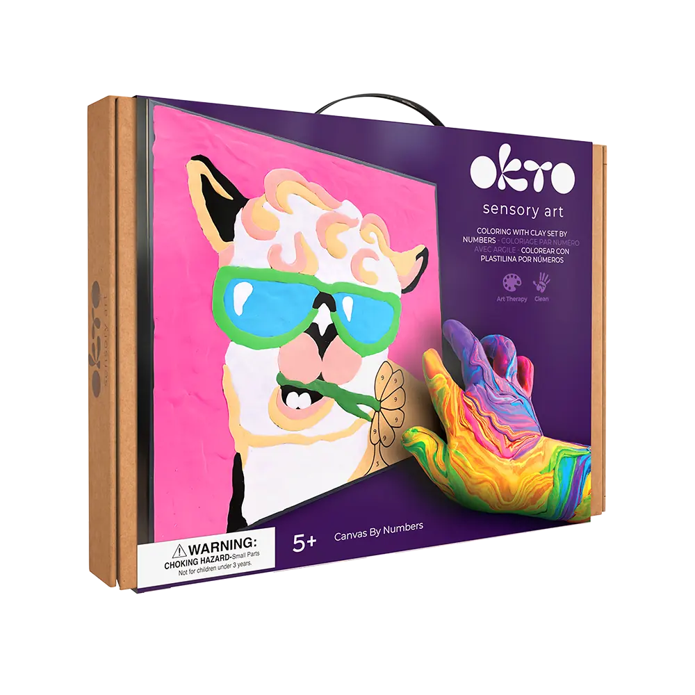 Coloring with clay set by numbers  ТМ ОКТО  Lama 11.4" x 11.4" inch