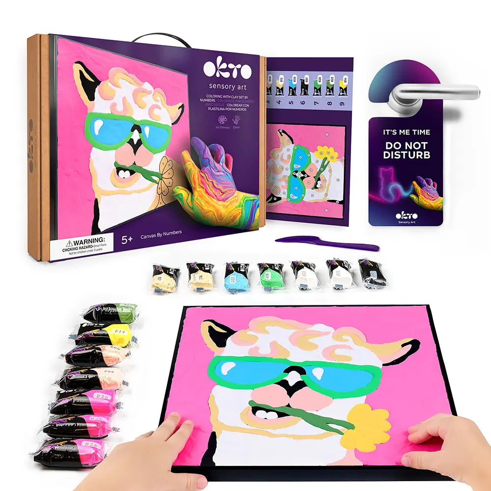 Coloring with clay set by numbers  ТМ ОКТО  Lama 11.4" x 11.4" inch