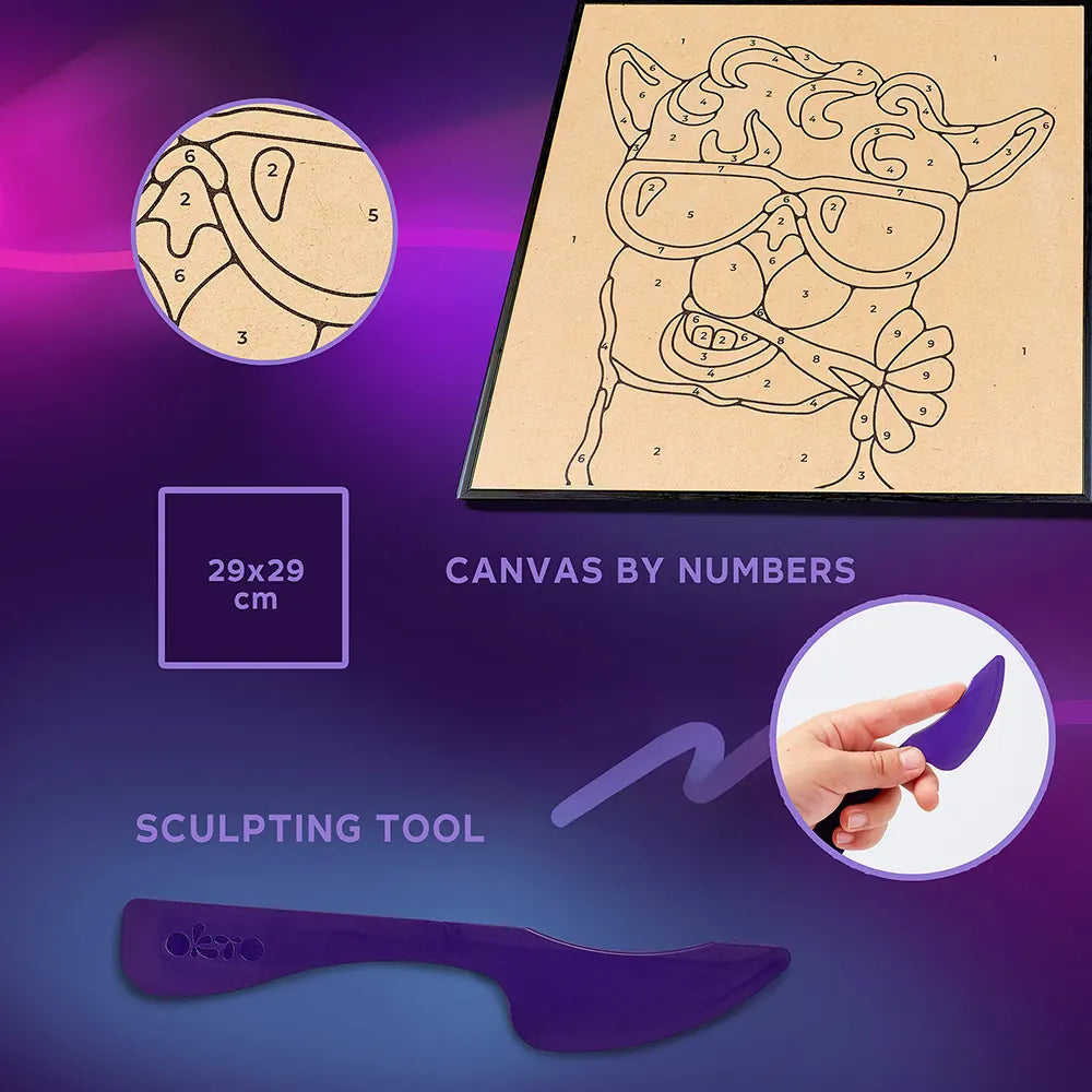 Coloring with clay set by numbers  ТМ ОКТО  Lama 11.4" x 11.4" inch