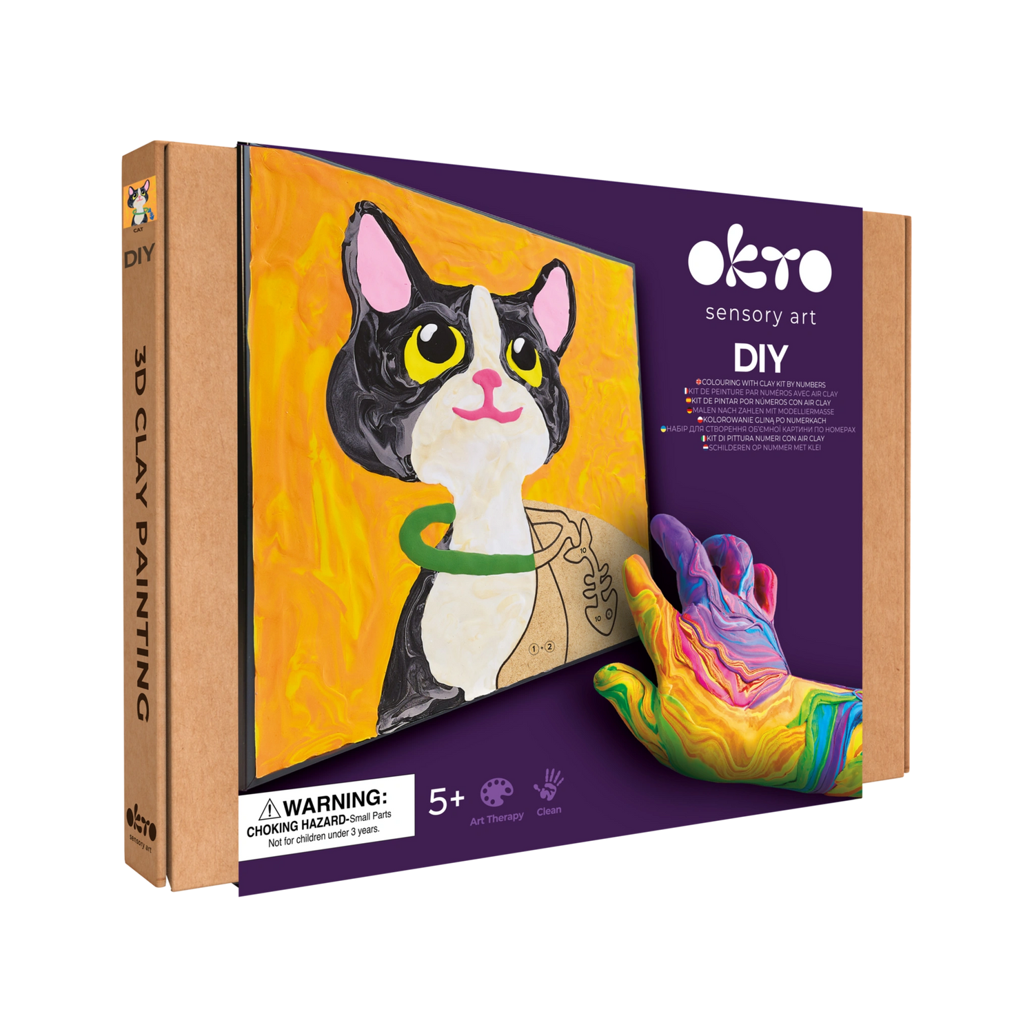 Coloring with clay set by numbers CAT