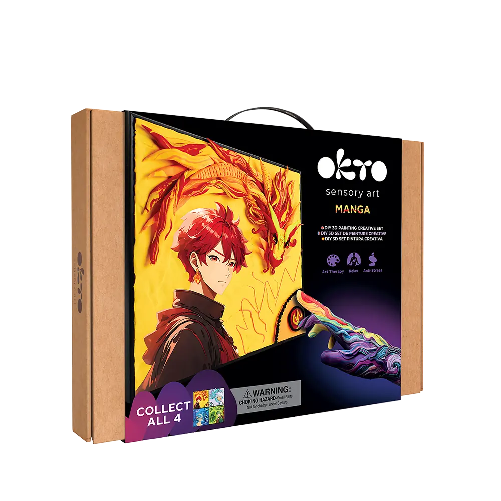 DIY 3D Painting set  "MANGA" Fire 11.8" x 15.7" inch