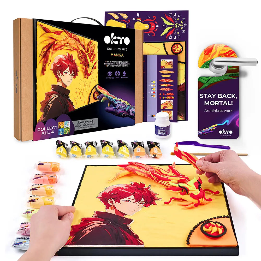 DIY 3D Painting set  "MANGA" Fire 11.8" x 15.7" inch