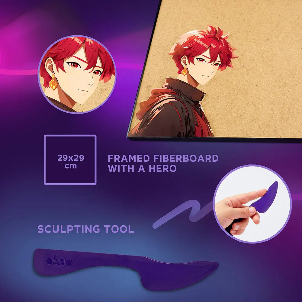 DIY 3D Painting set  "MANGA" Fire 11.8" x 15.7" inch