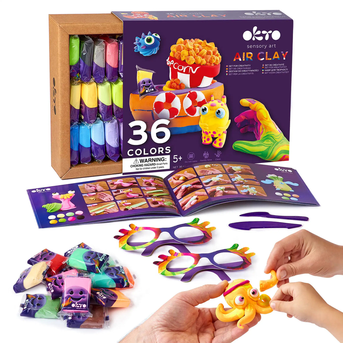 Set con arcilla de aire KIDS LINE 36 colores 