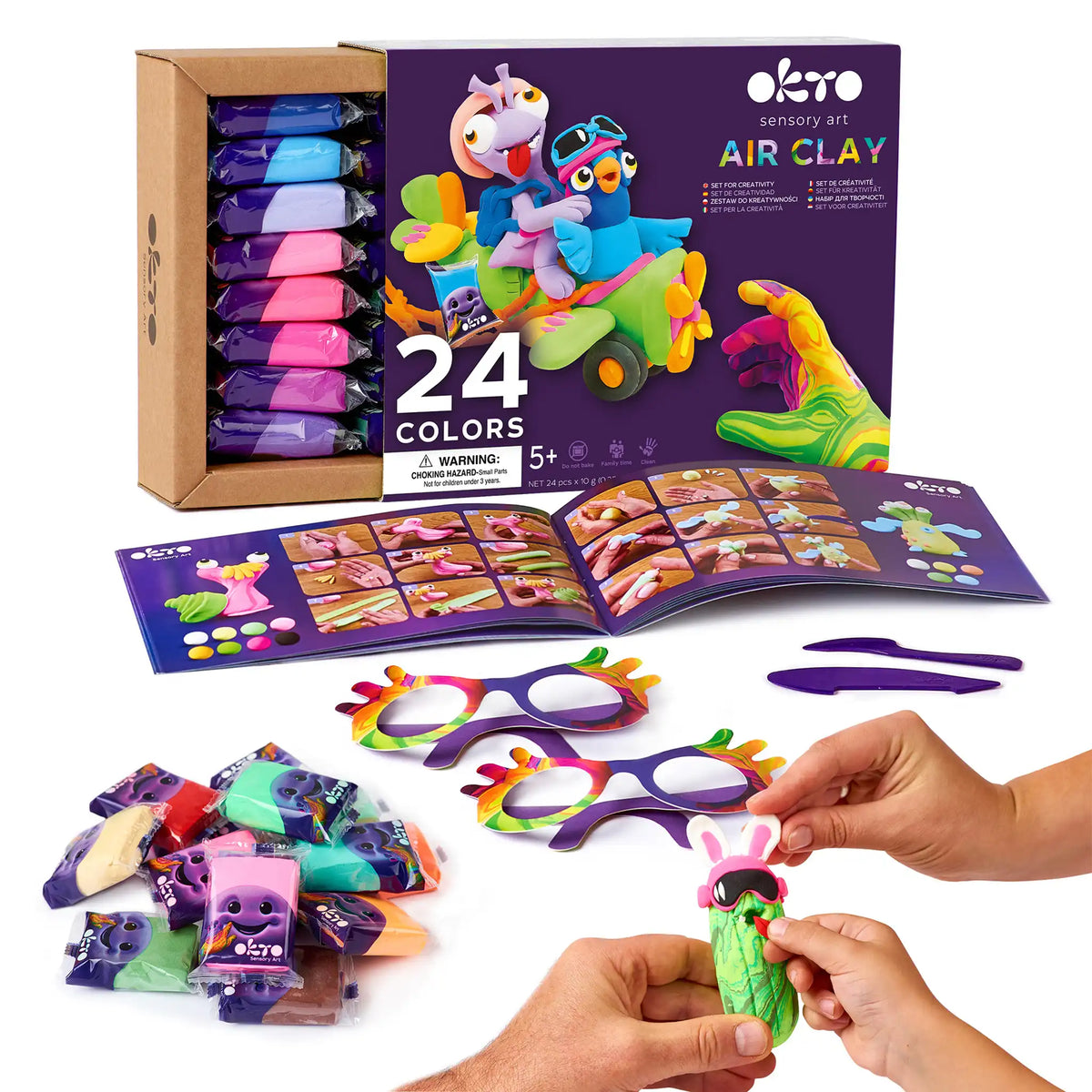 Set con arcilla de aire KIDS LINE 24 colores 