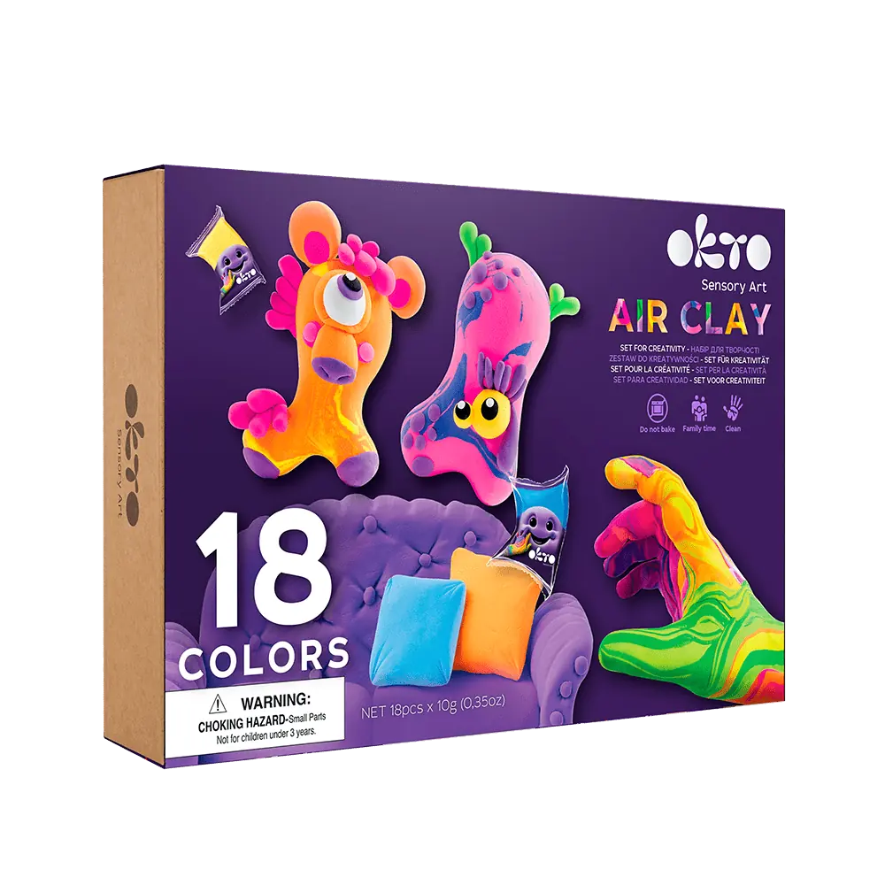 Set with air clay KIDS LINE 18 colors