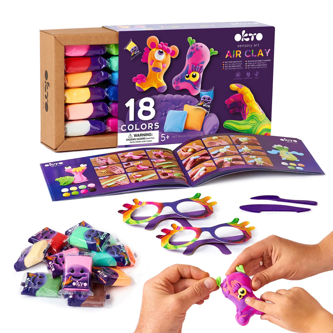 Set con arcilla de aire KIDS LINE 18 colores 