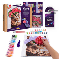 3D modeling+painting kit TM OKTO & Ideyka "A Cat in a Flower Crown" 11.8" x 15.7" inch