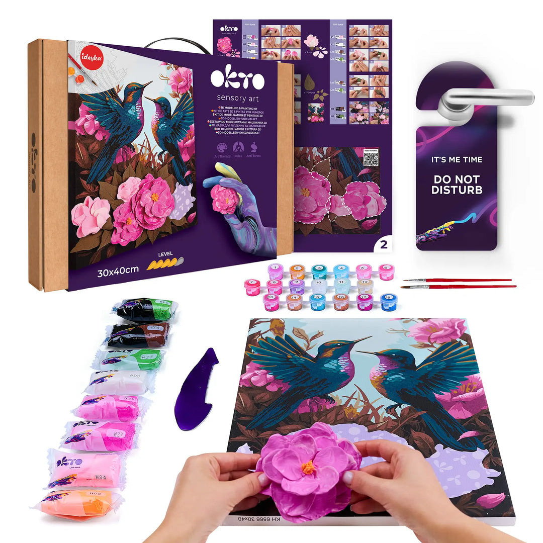 3D modeling+painting kit "Hummingbirds in love"