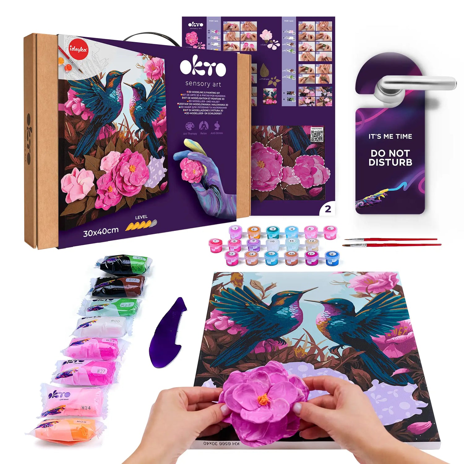 3D modeling+painting kit "Hummingbirds in love"