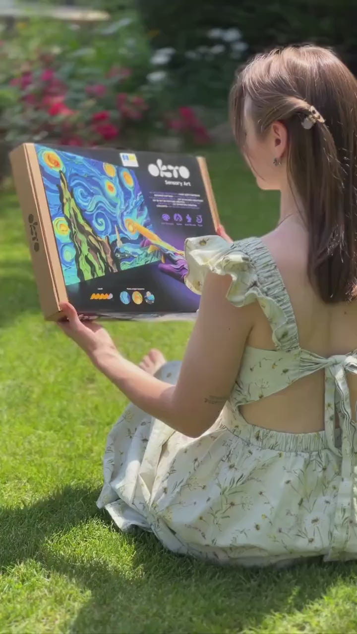 3D PICTURES Famous Masterpieces DIY 3D painting creative set ”Starry night” 11.8" x 15.7" inch