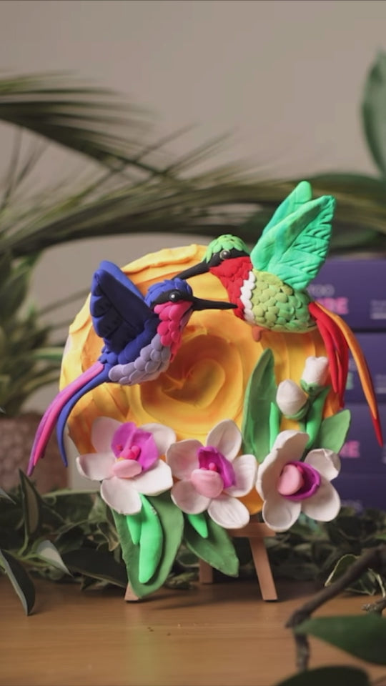 Kit creativo 3D "Naturaleza" - Colibríes 8,3" x 8,3" pulgadas