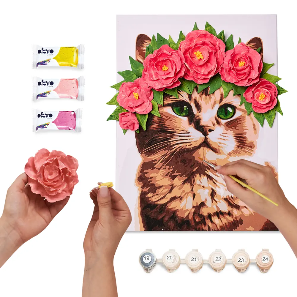 3D Paint by Numbers OKTO & Ideyka "Elegant Cat"
