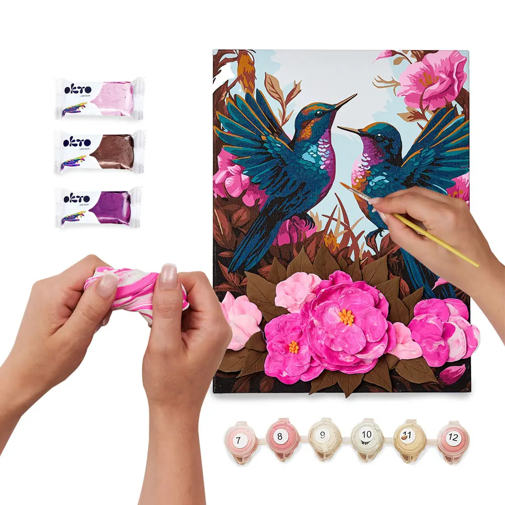 3D Paint by numbers OKTO & Ideyka “Elegant hummingbird”