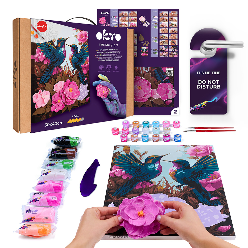 3D Paint by numbers OKTO & Ideyka “Hummingbirds in love ” - View 1