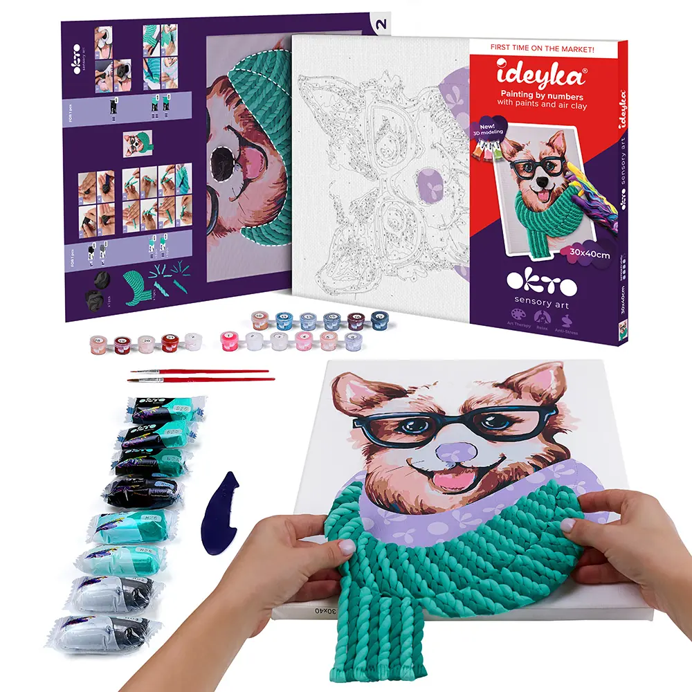 3D Paint by Numbers OKTO & Ideyka "Stylish Corgi" - View 1