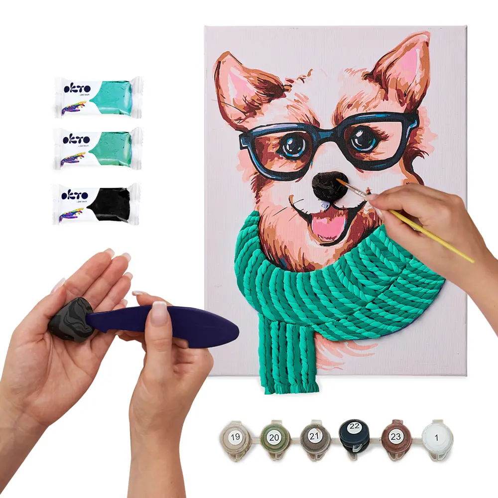 3D Paint by Numbers OKTO & Ideyka "Stylish Corgi"