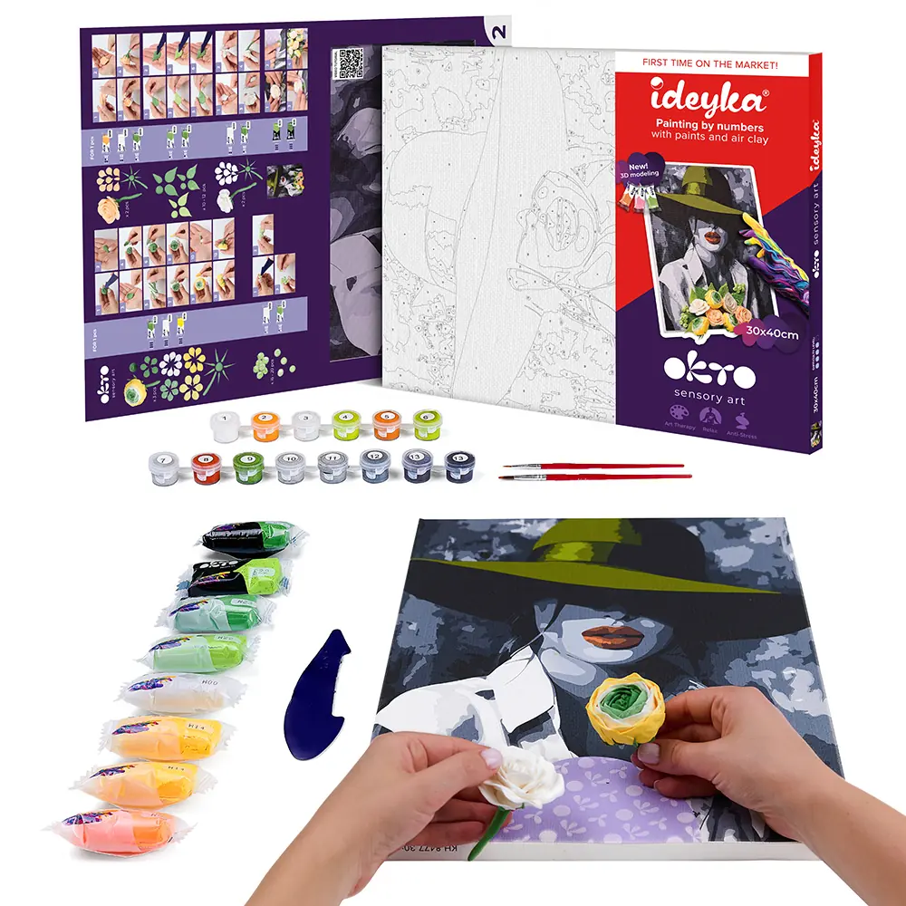 3D Paint by Numbers OKTO & Ideyka "Woman in a Hat" - View 1